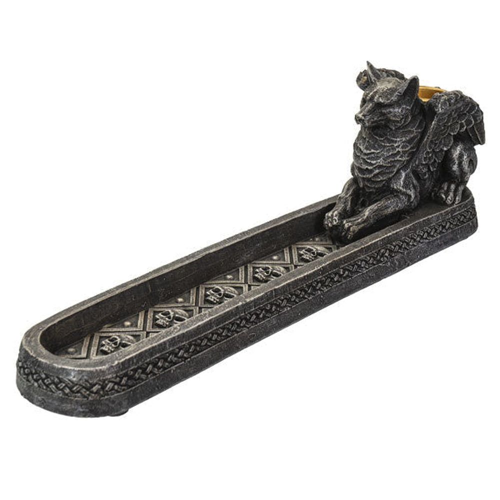9.75&quot; Winged Wolf Incense Burner, SKU PG-14542, UPC 700317024224