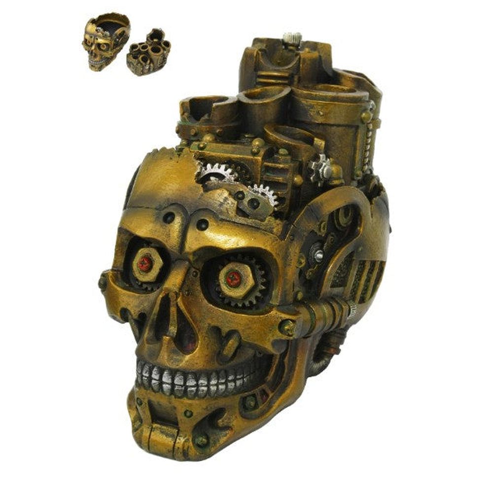 6.3&quot; Steampunk Skull Display Chest, SKU PG-13009, UPC 700317072034