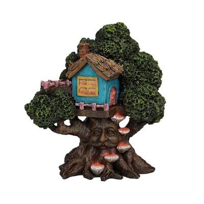 6.75&quot; Greenman Tree House Statue, SKU PG-12832, UPC 700317118473