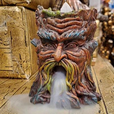 3.25&quot; Greenman Tree Backflow Incense Burner, SKU PG-13285, UPC 700317047377