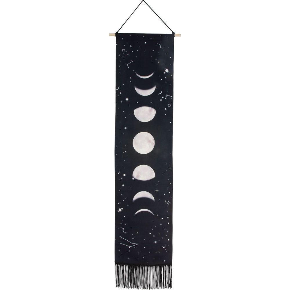 50&quot; Linen Banner with Fringe - Cosmic Moon Phases, SKU KH-57647, UPC 700317128304