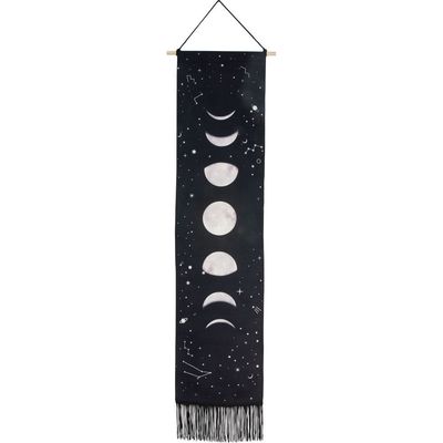 50&quot; Linen Banner with Fringe - Cosmic Moon Phases, SKU KH-57647, UPC 700317128304