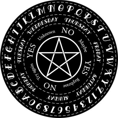 10&quot; Wooden Pendulum Board - Pentacle - Black, SKU KH-15209, UPC 700317245711