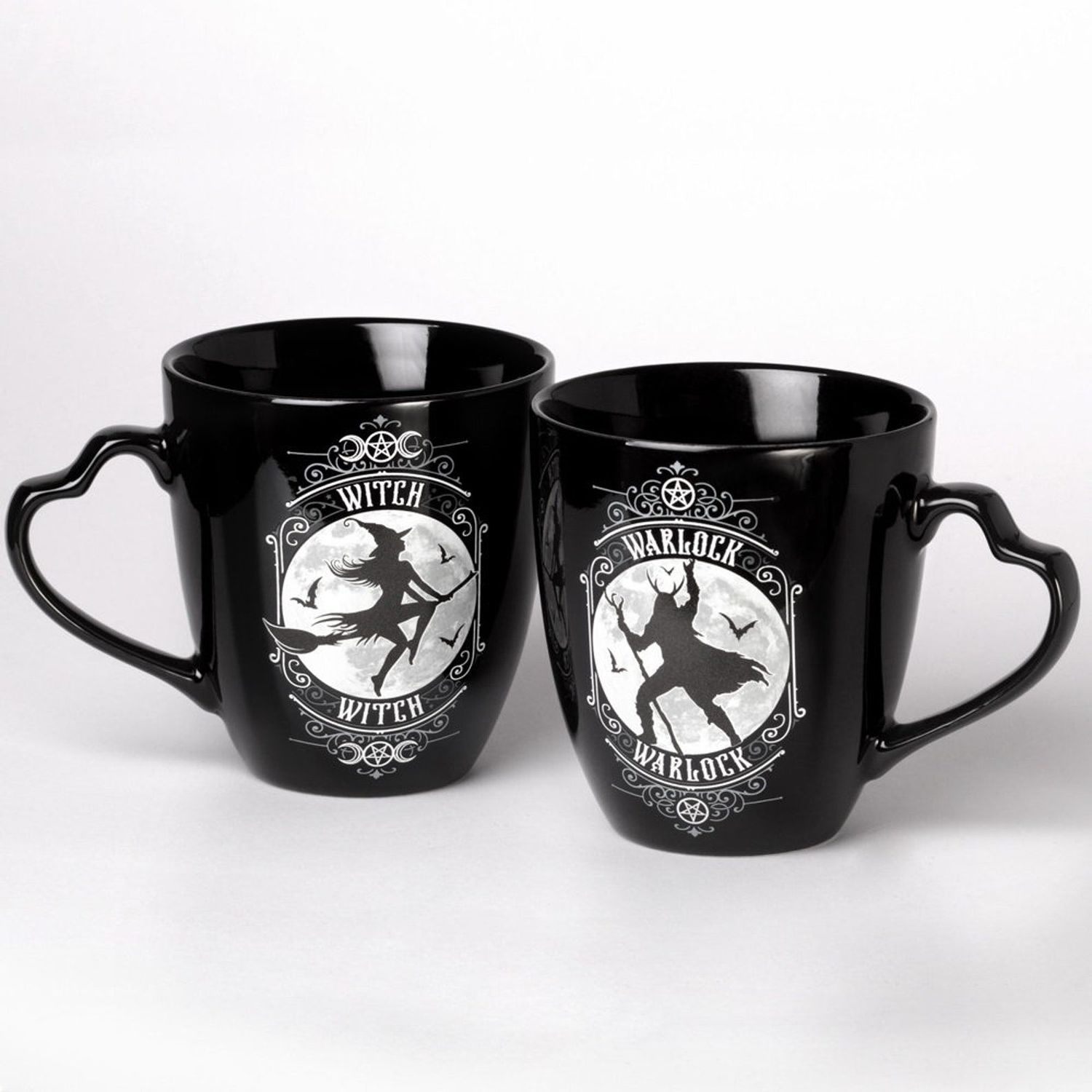 12 oz Ceramic Mug Set - Witch &amp; Warlock, SKU PG-14629, UPC 700317028802