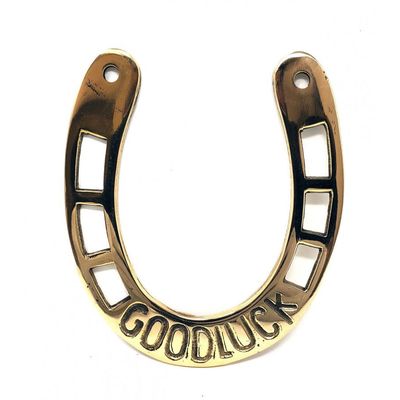 4&quot; Brass Good Luck Horseshoe, SKU HS-GL, UPC 700317023029