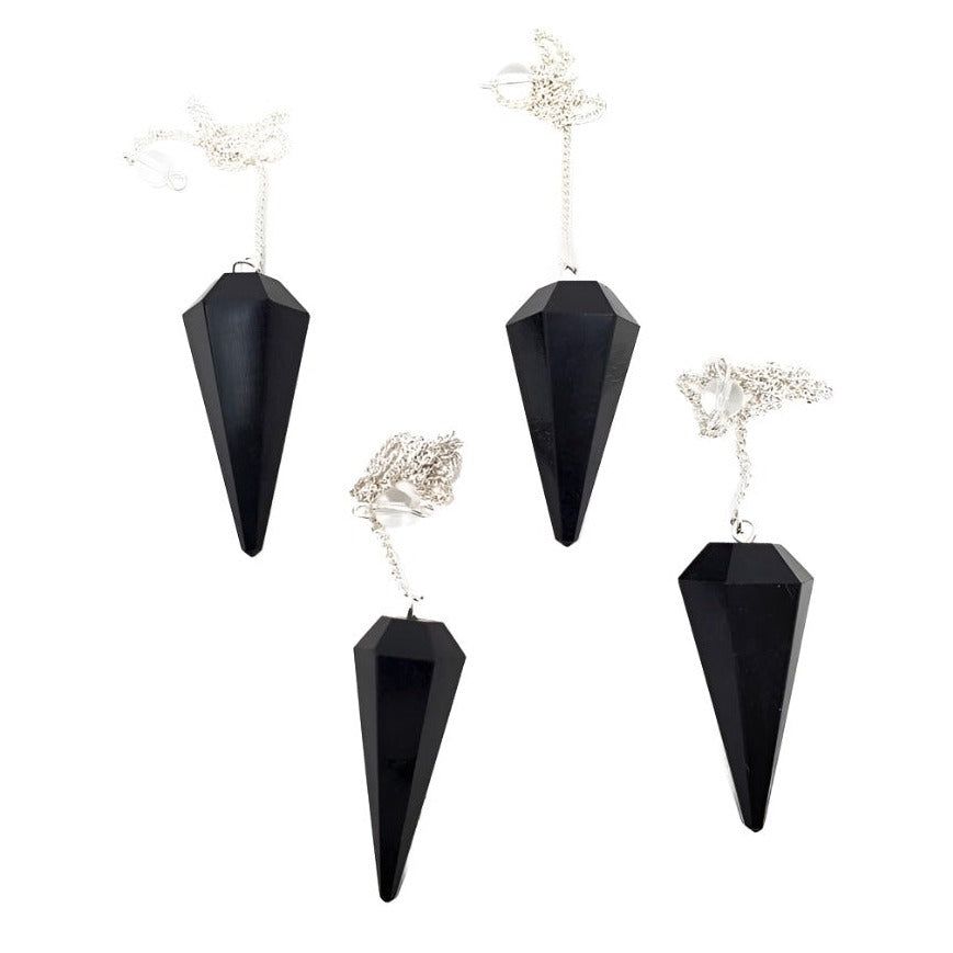 6-Sided Pendulum - Black Obsidian, SKU PEND-91, UPC 6016008812853