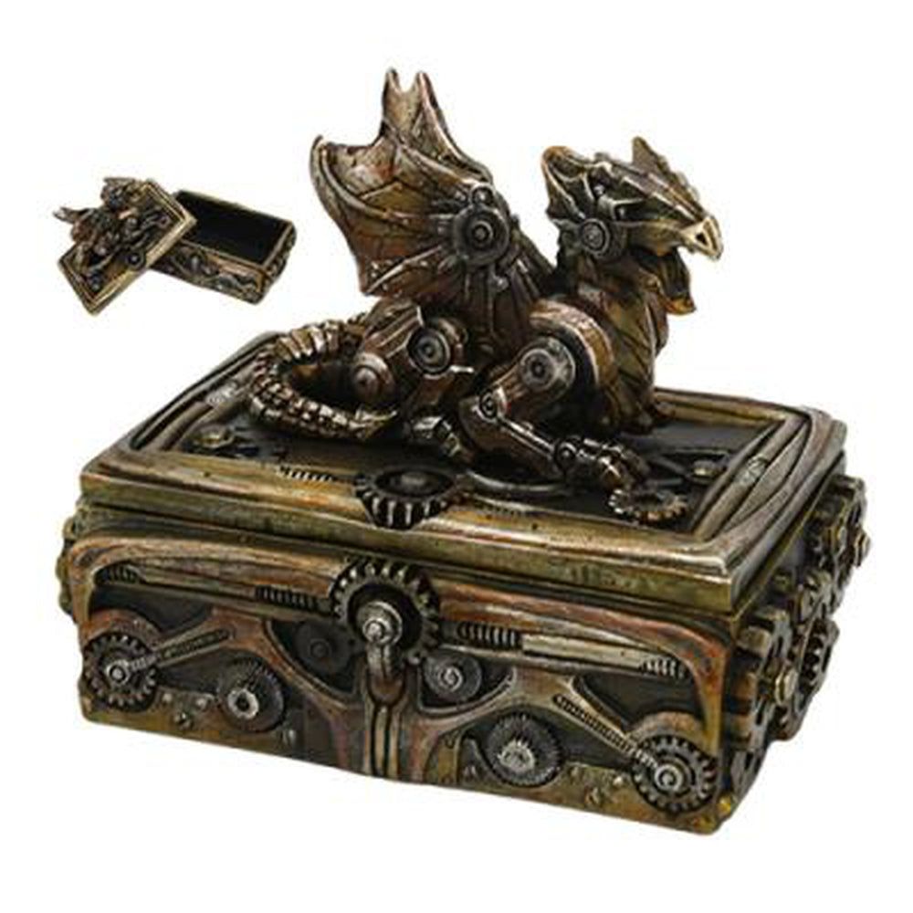 5.6&quot; Steampunk Dragon Display Box, SKU PG-10970, UPC 700317294016
