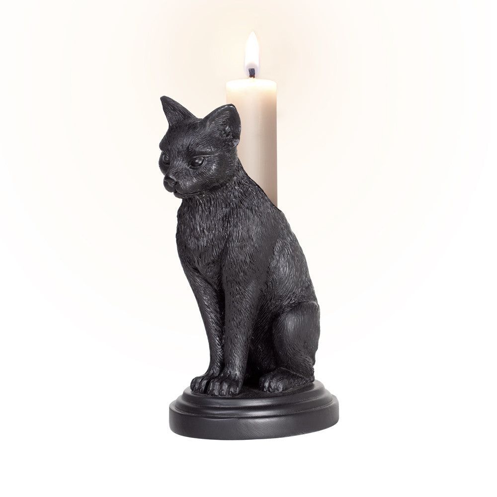 6.7&quot; Faust&#39;s Familiar Cat Candle Holder, SKU AL-V113, UPC 700317126348
