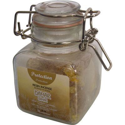 3 oz Harmonia Resin Incense Glass Jar - Damar - Protection, SKU KH-73351, UPC 700317122401