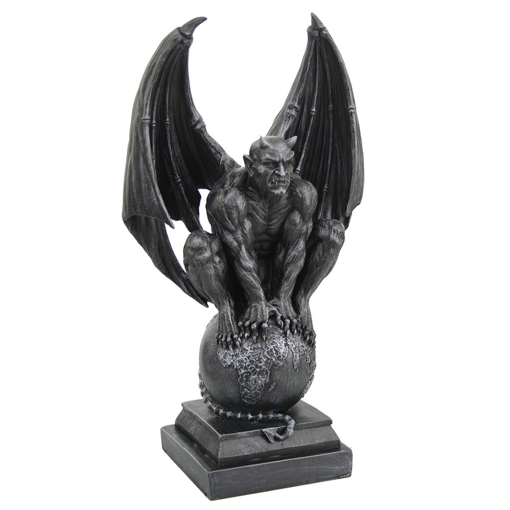 12.25&quot; Devil on Globe Statue, SKU PG-12366, UPC 700317246114