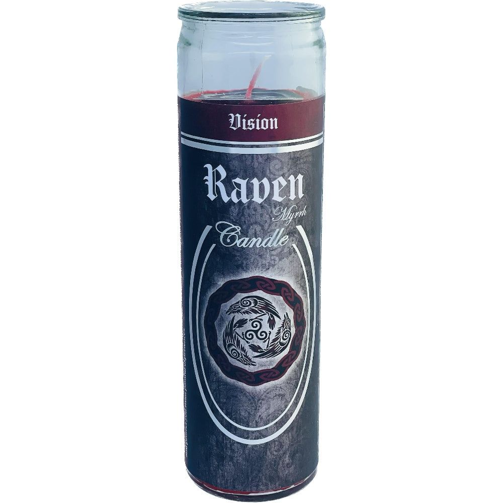 7 Day Glass Ritual Candle - Raven - Myrrh, SKU KH-81688, UPC 700317245919