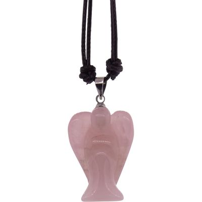 Gemstone Angel Necklace - Rose Quartz, SKU KH-98840, UPC 700317248637