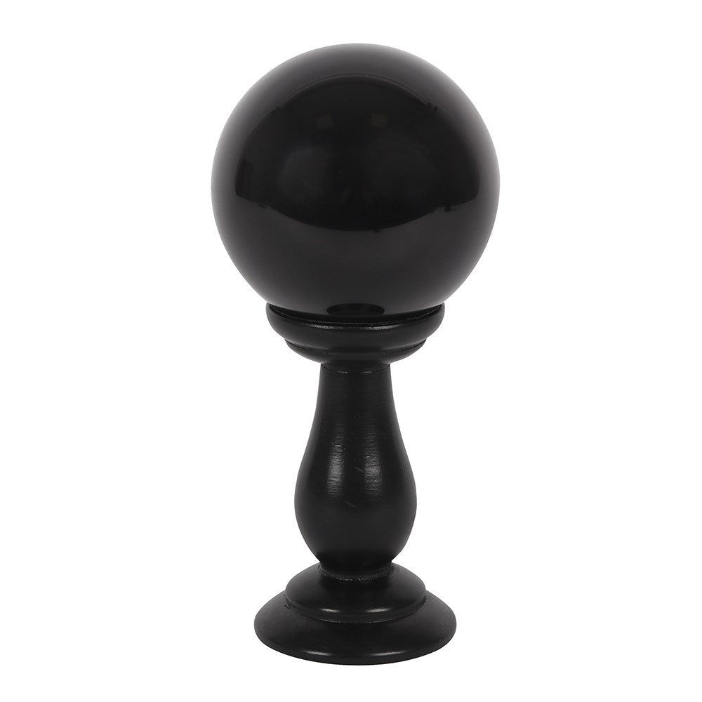 7&quot; Black Crystal Ball on Stand, SKU PG-15214, UPC 700317117117