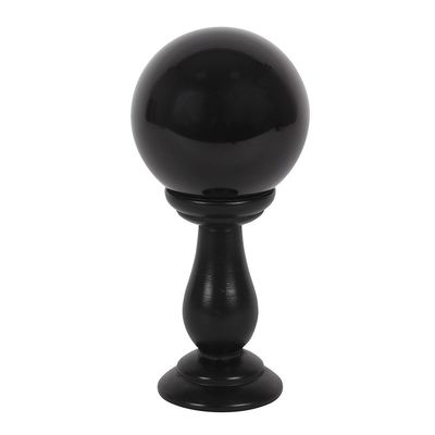 7&quot; Black Crystal Ball on Stand, SKU PG-15214, UPC 700317117117