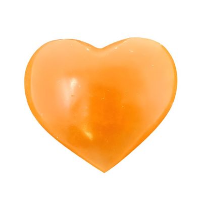 3.5&quot; Puffed Gemstone Heart - Orange Selenite, SKU C00-82-SEL-Heart-O7, UPC 700317121596