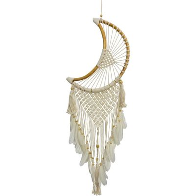 43&quot; Dream Catcher - Woven Macrame - Crescent Moon, SKU KH-30262, UPC 6016034149121