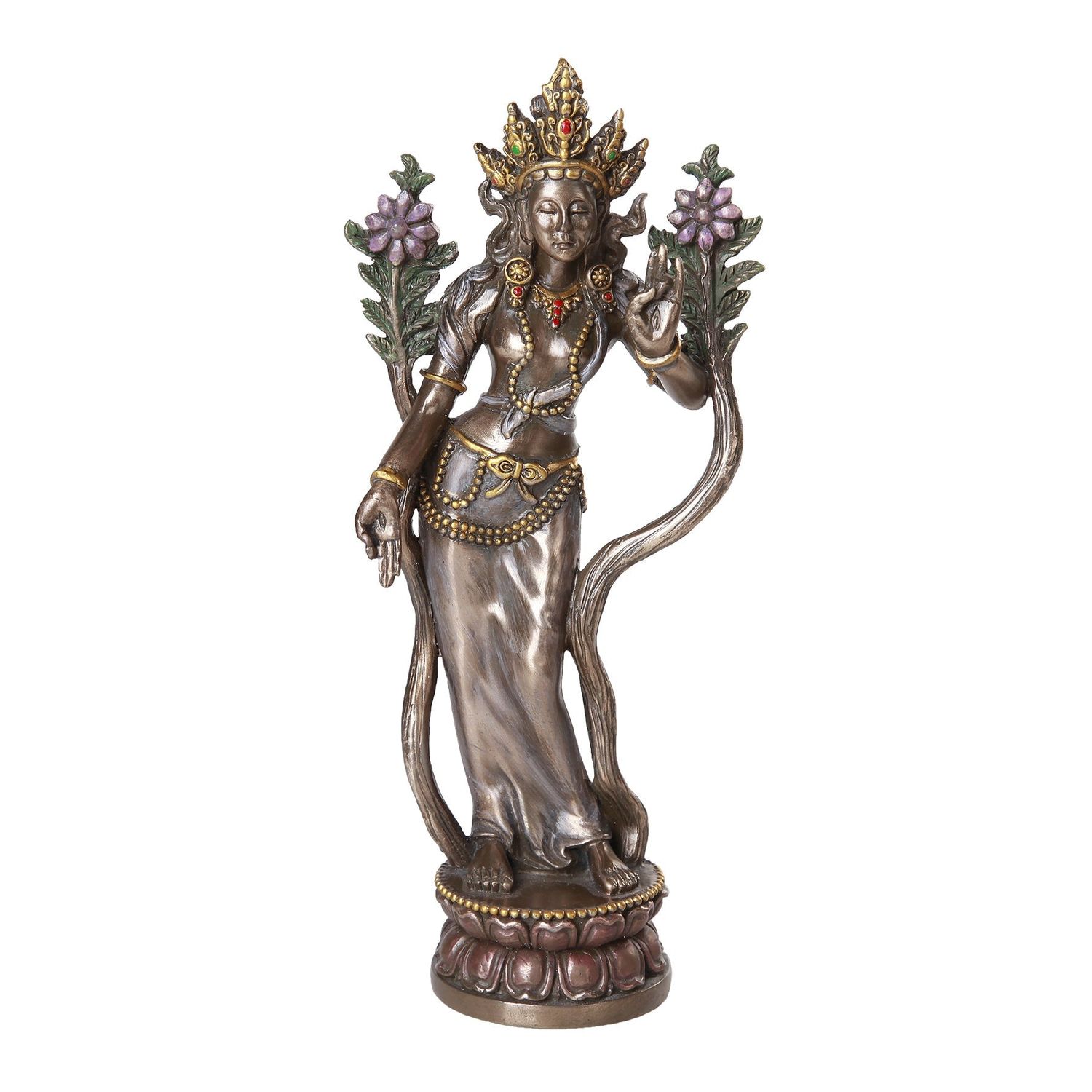 8.25&quot; Tara Goddess Bronze Statue, SKU PG-12128, UPC 700317252795