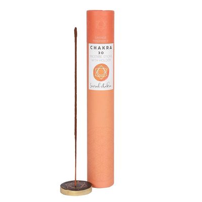 Chakra Incense Sticks with Holder - Sacral - Orange (30 Sticks), SKU PG-13968, UPC 700317075608