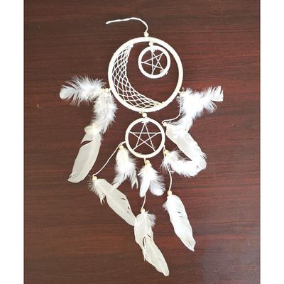 4.5&quot; Dream Catcher - Crescent Moon Pentagram, SKU DC104, UPC 700317030911