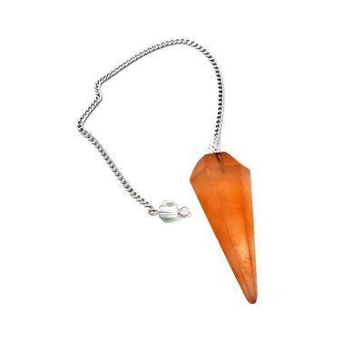 6-Sided Pendulum - Orange Selenite, SKU PEND-90, UPC 6016032867836