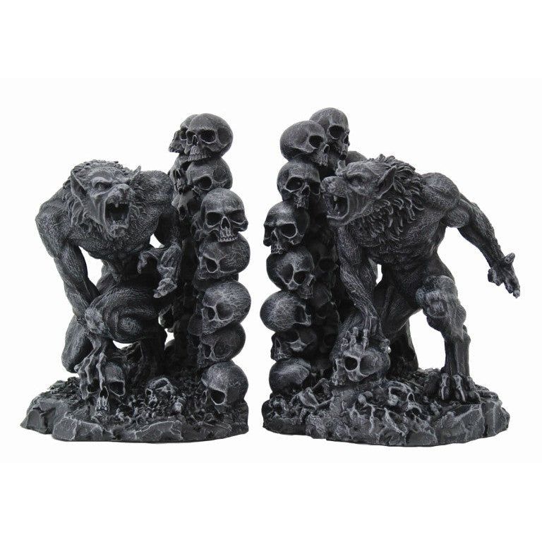 11&quot; Werewolf &amp; Skulls Fantasy Bookends (Pair), SKU PG-8464, UPC 700317023463