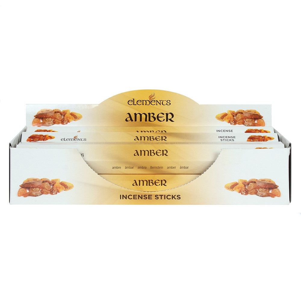 Elements Incense Sticks Display - Amber (6 Packs of 20 Sticks), SKU PG-14429, UPC 700317070528