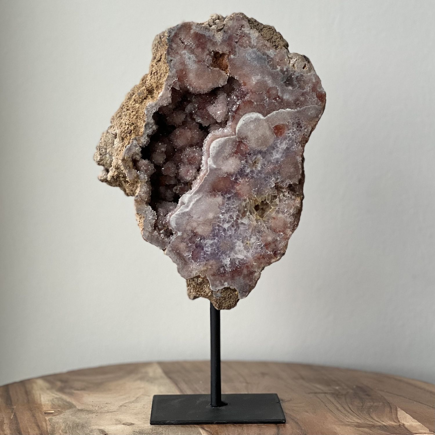 5.2 lb Pink Amethyst Polished Geode on Metal Stand, SKU 50116-52, UPC 6016047940951