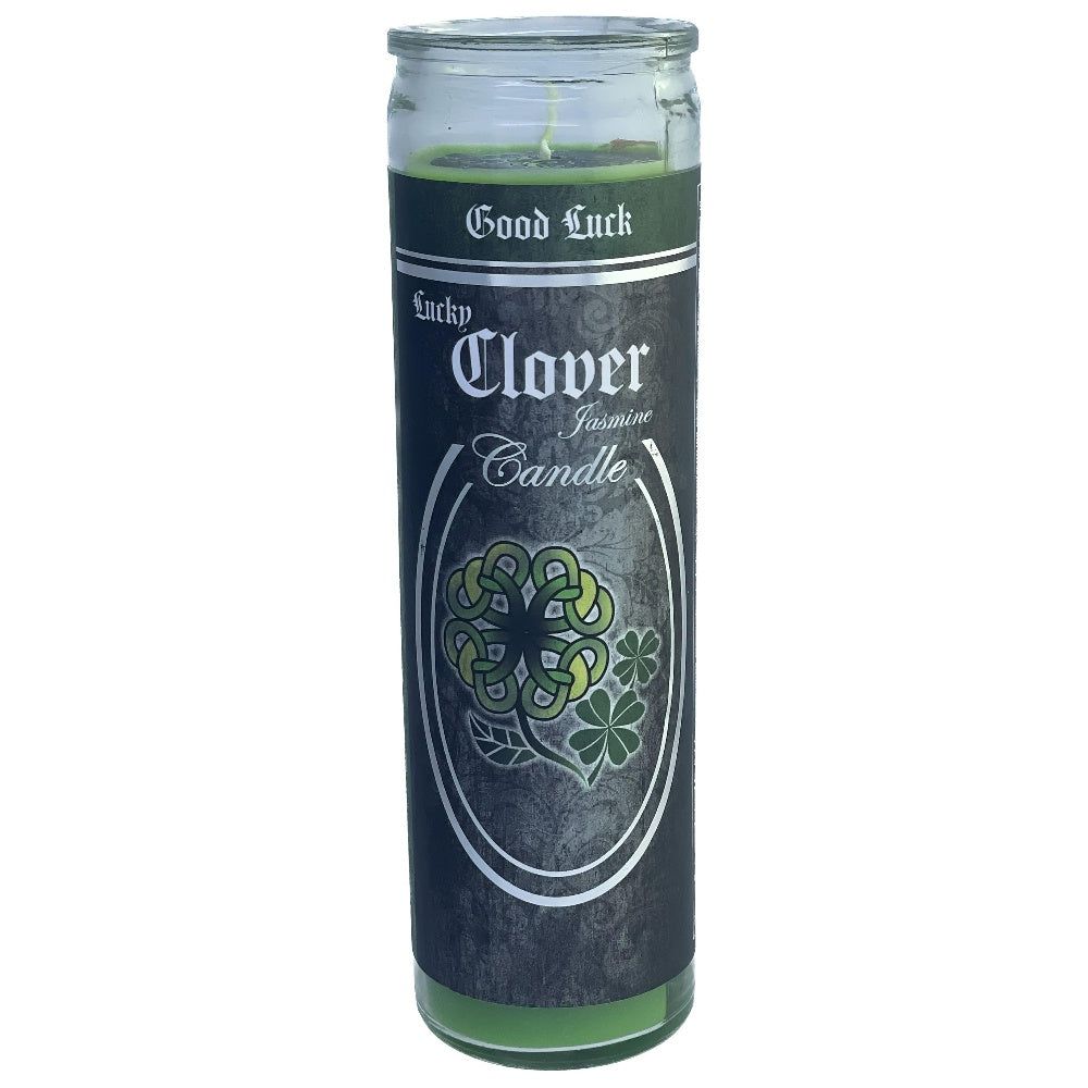 7 Day Glass Ritual Candle - Lucky Clover - Jasmine, SKU KH-81685, UPC 700317245940