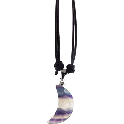 Gemstone Moon Necklace - Rainbow Fluorite, SKU KH-98849, UPC 700317247722