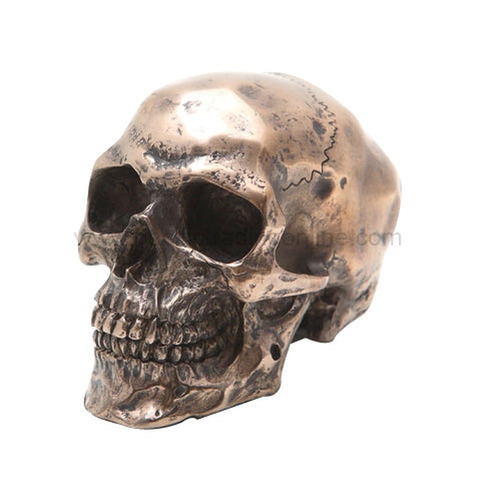 4.5&quot; Bronze Skull Statue, SKU PG-8861, UPC 700317072843