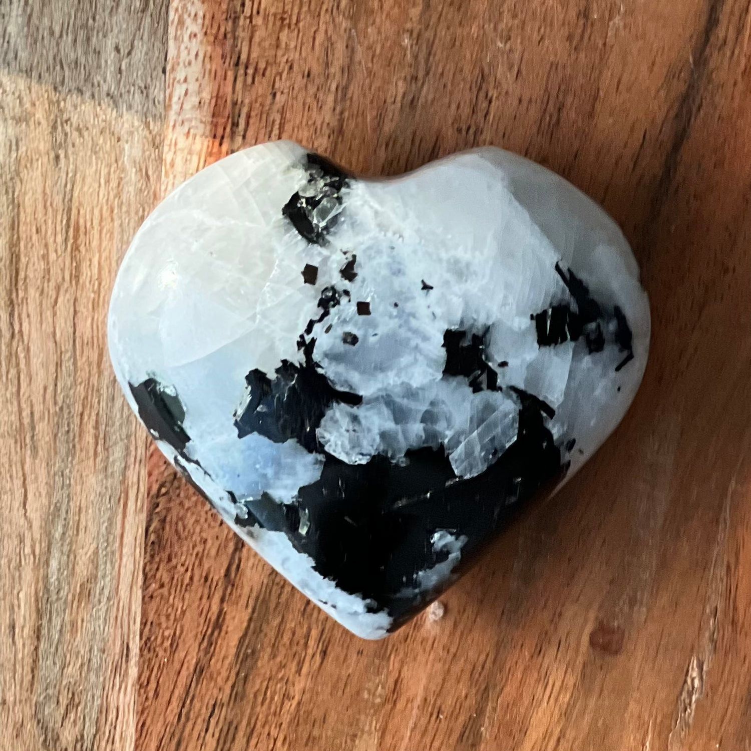 2.5&quot; Puffed Gemstone Heart - Rainbow Moonstone, SKU 30108066, UPC 700317031185