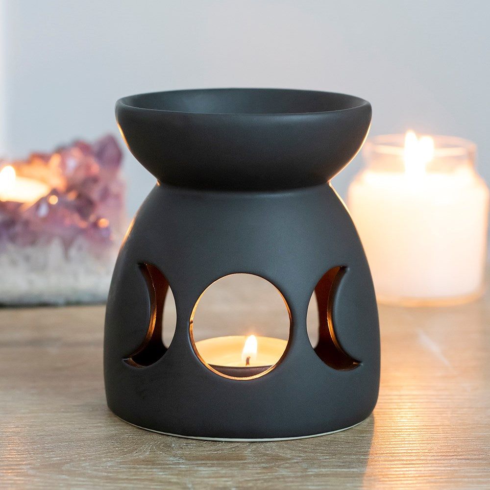 4&quot; Ceramic Oil Burner - Triple Moon, SKU PG-14040, UPC 700317050322