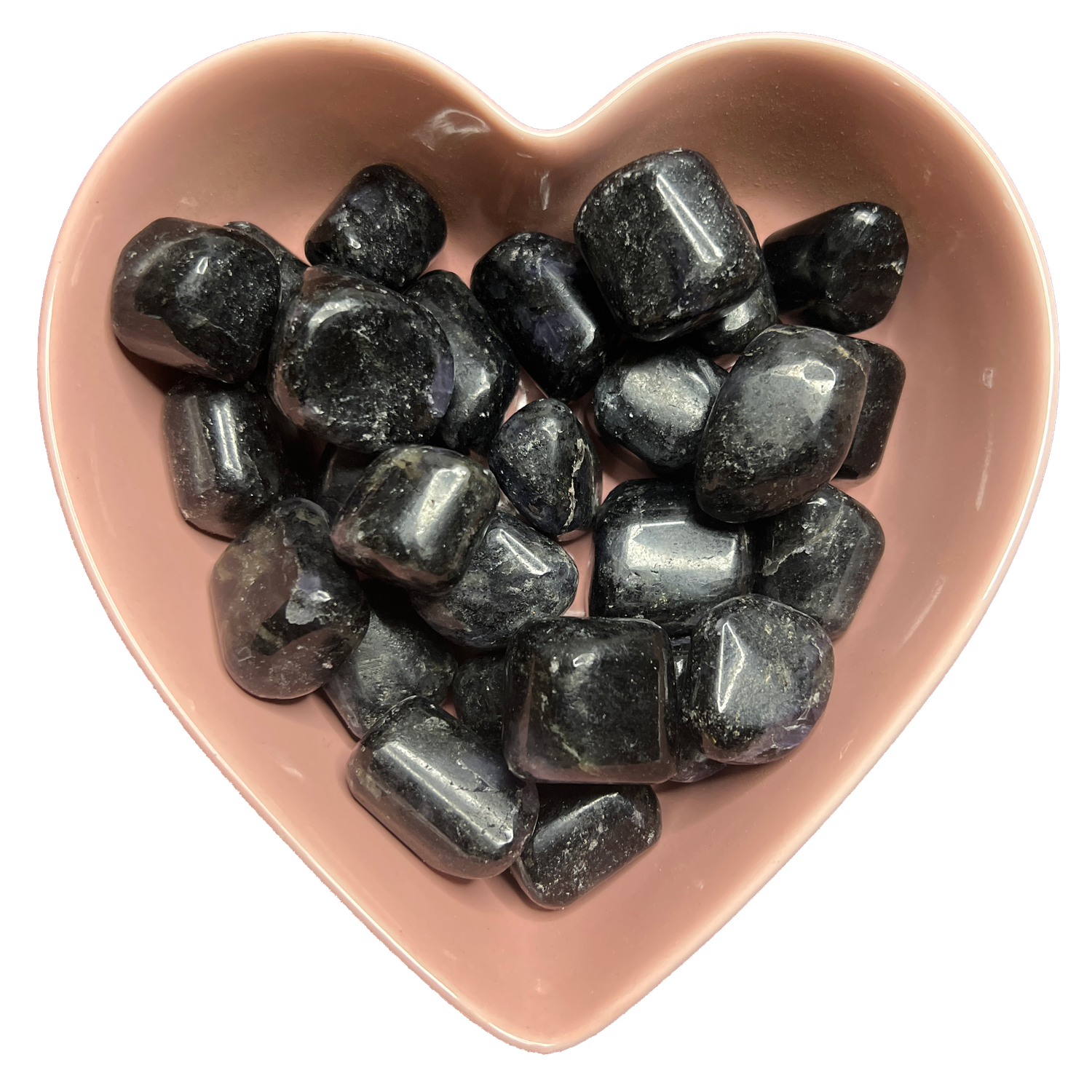 Iolite with Black Mica Tumbled Stone Natural Gemstone - One Stone, SKU TR-72, UPC 6016002965968