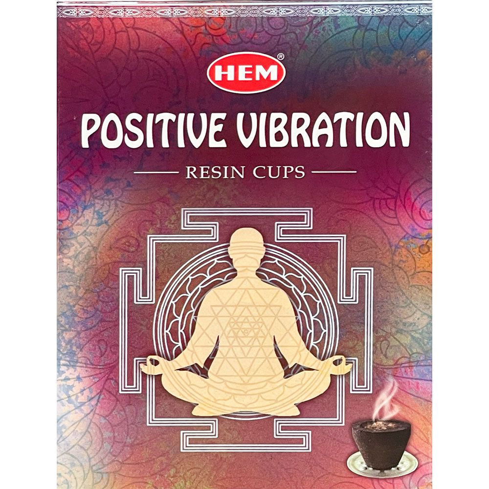 Hem Resin Cups - Positive Vibrations (Pack of 10), SKU KH-73366, UPC 700317125006