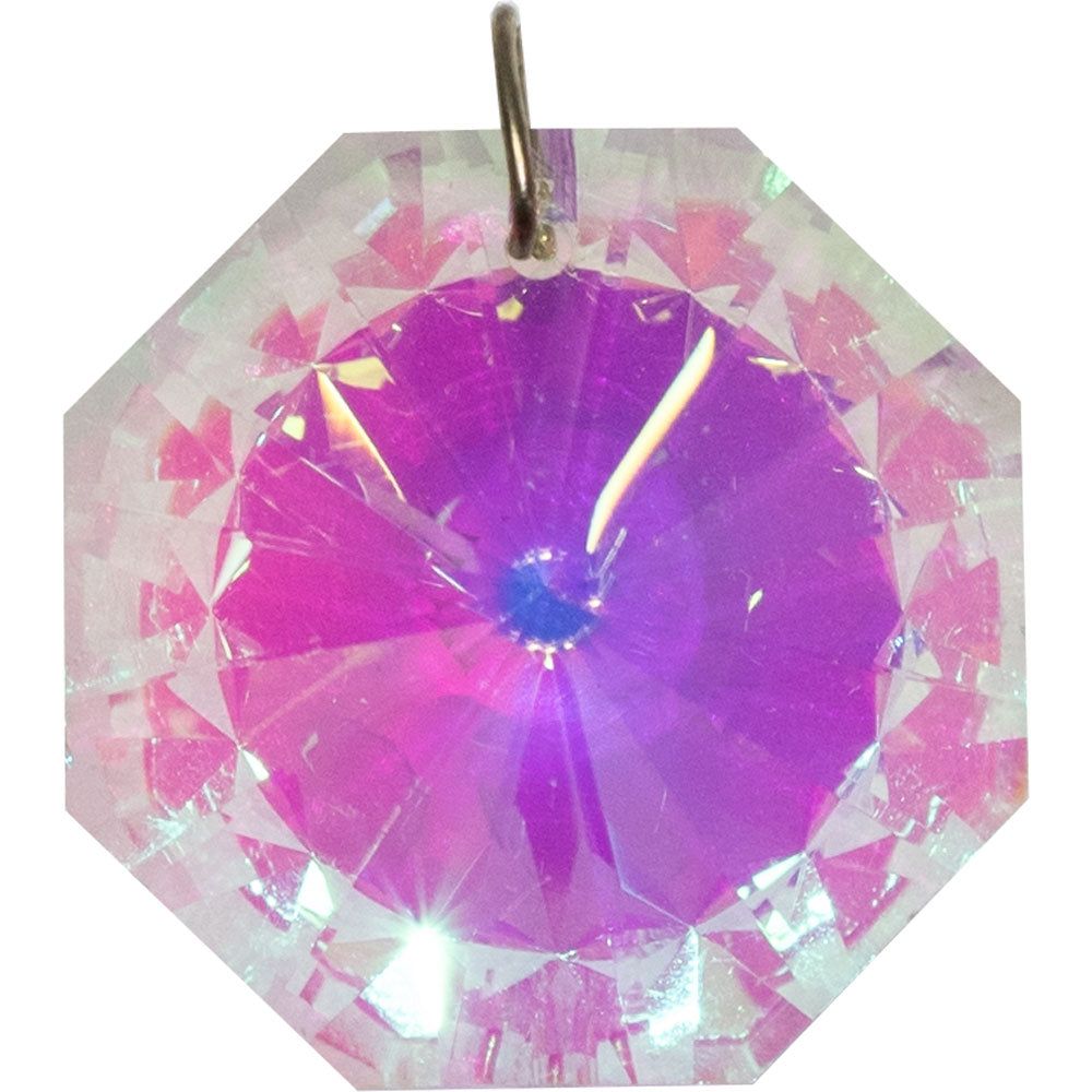 28 mm Prism Crystal - Faceted Octagon AB, SKU KH-62707, UPC