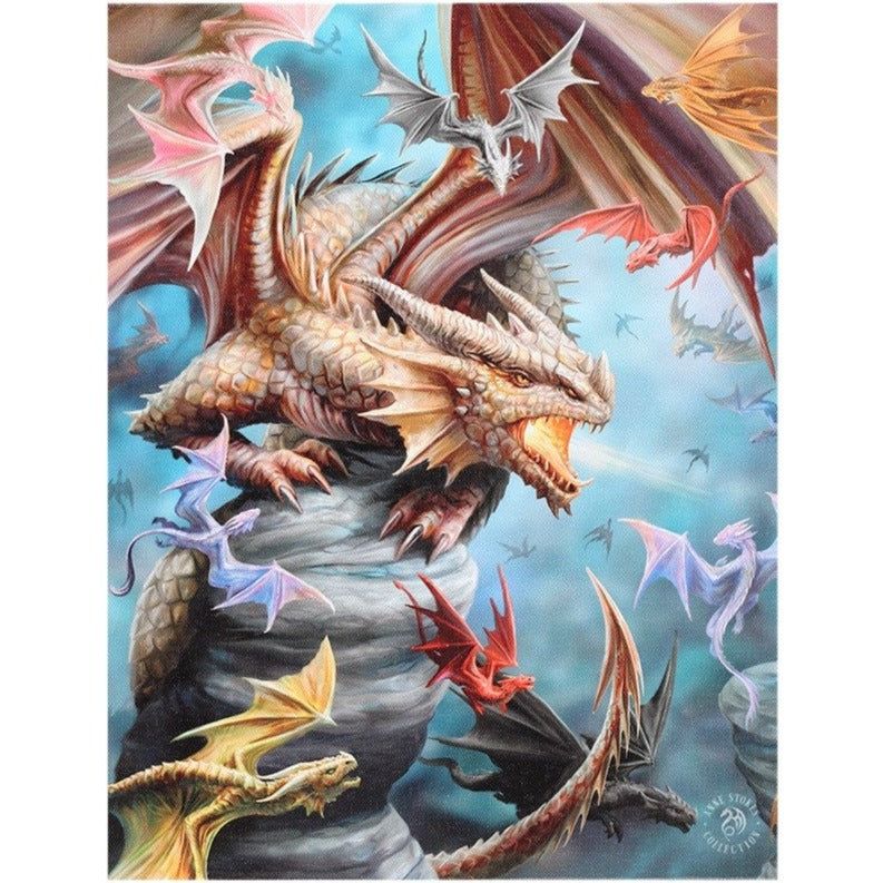 9.8&quot; Anne Stokes Canvas Print - Dragon Clan, SKU PG-13824, UPC 700317299363