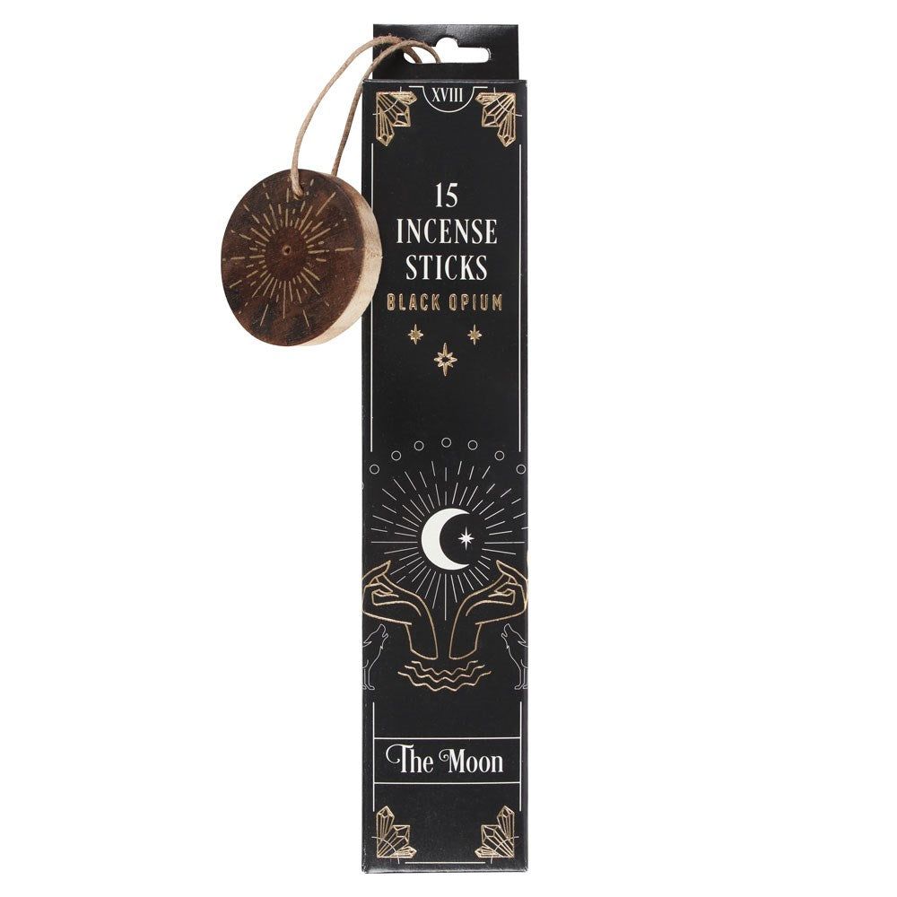 Tarot Series Incense Sticks - The Moon - Black Opium (Pack of 15), SKU PG-14580, UPC 700317031857
