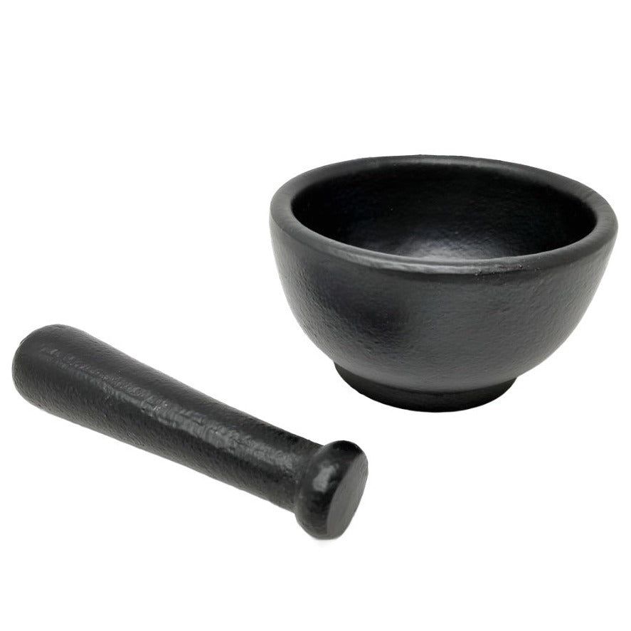 3.5&quot; Cast Iron Cauldron Mortar &amp; Pestle Set, SKU MP2, UPC 700317118794