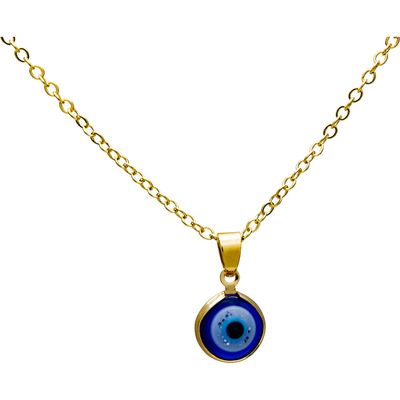 Evil Eye Protection Necklace - Blue Evil Eye - Gold, SKU KH-99432, UPC 700317066330