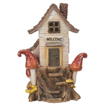 8&quot; Mushroom Garden Cabin with LED Light, SKU PG-14768, UPC 700317036401