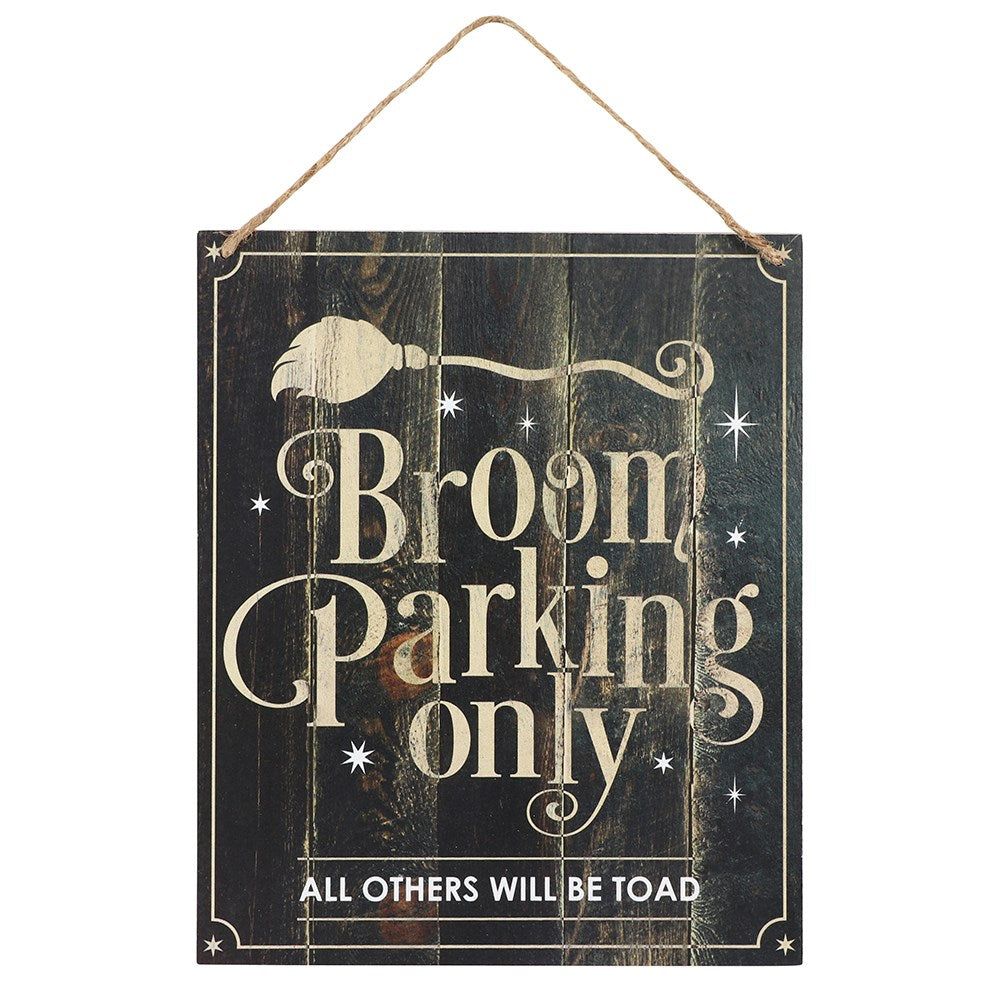 11.8&quot; Hanging Sign - Broom Parking Only, SKU PG-14093, UPC 700317058922