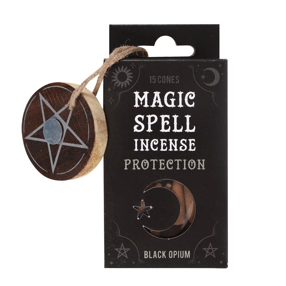 Magic Spell Incense Cones - Protection - Black Opium (Pack of 15), SKU PG-14598, UPC 700317055570