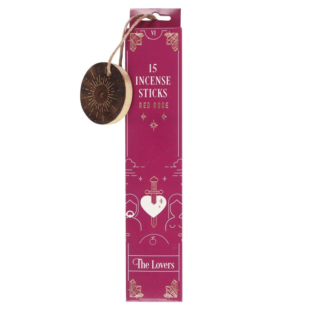 Tarot Series Incense Sticks - The Lovers - Red Rose (Pack of 15), SKU PG-14583, UPC 700317031888