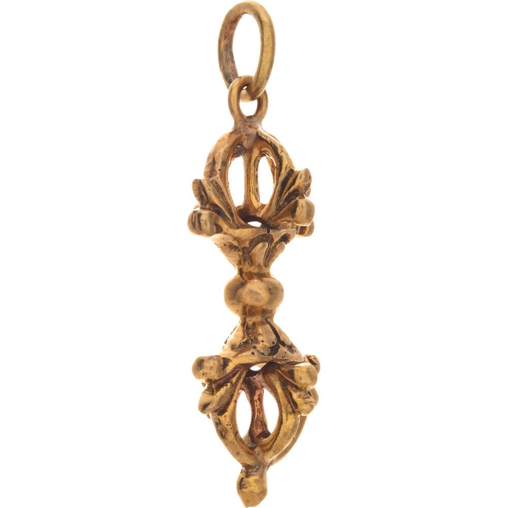 1.25&quot; Tibetan Dorje Brass Pendant, SKU KH-99318, UPC