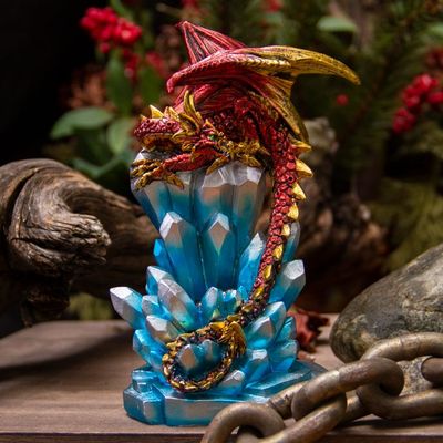 6&quot; Dragon Statue - Ice Red, SKU PG-13685, UPC 700317079125