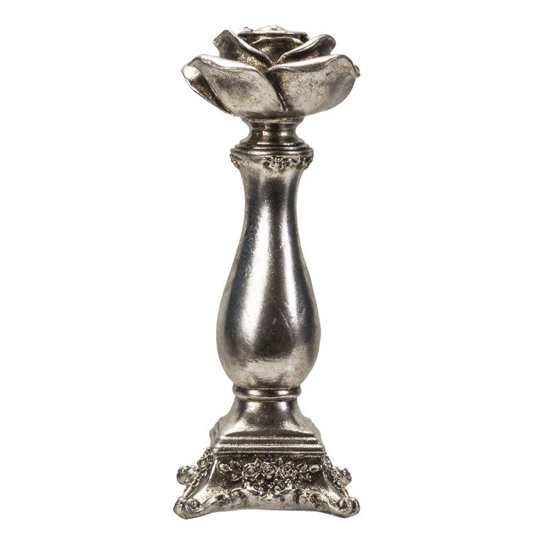 8.7&quot; Rose Taper Candle Stick Holder, SKU PG-14652, UPC 700317071389