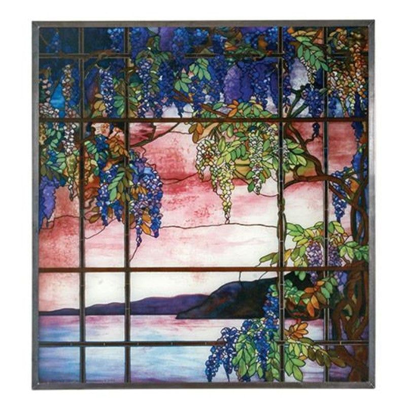 12&quot; x 13&quot; Tiffany View of Oyster Bay Stained Glass Panel, SKU PG-Y2153, UPC 700317295136