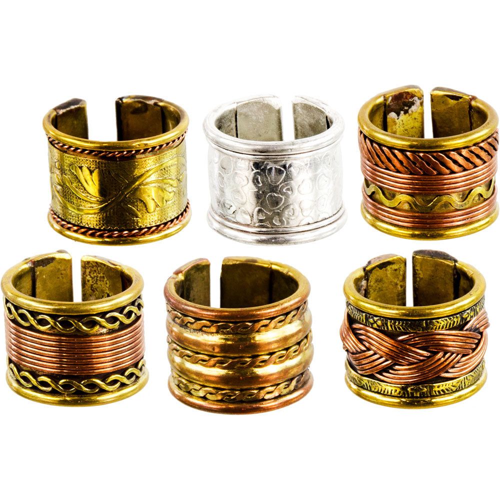 Copper &amp; Brass Adjustable Rings (Set of 6), SKU KH-95341, UPC 700317124368