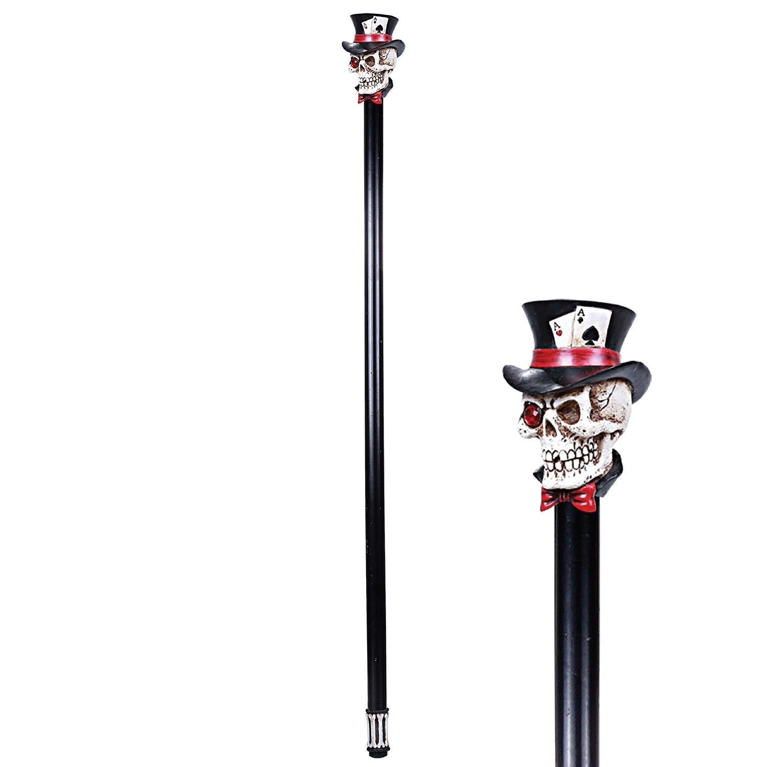 36.75&quot; Walking Cane - Poker Skull, SKU PG-12815, UPC 700317072188