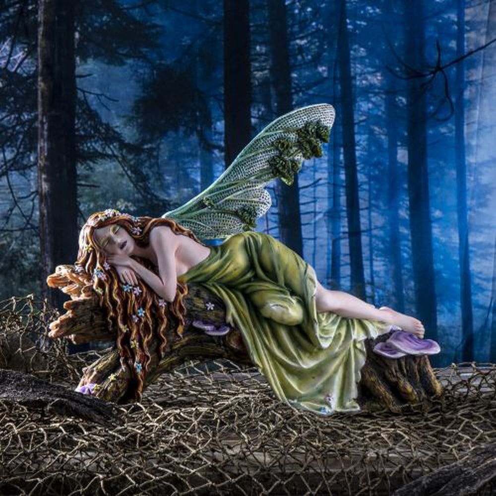 13.5&quot; Fairy Statue - Sleeping Fairy in the Forest, SKU PG-14008, UPC 700317297741